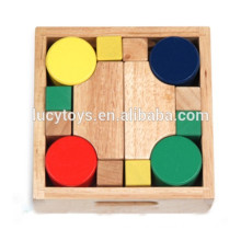 high quality wooden magic block set with wooden box packaging